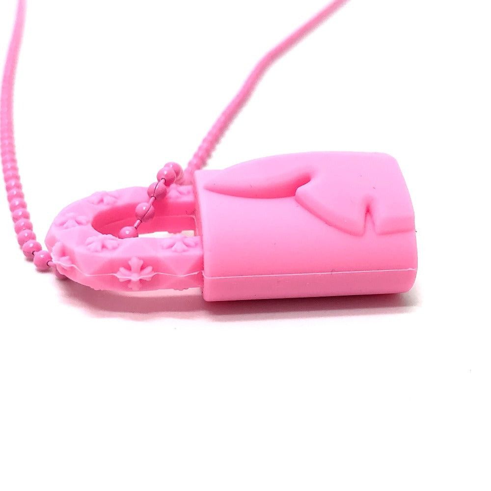 Chrome Hearts Chrome Hearts Padlock Flerknee Slcn Flare Knee Pendant Necklace Accessories Rubber Men Pink Size ONE SIZE - 4 Thumbnail