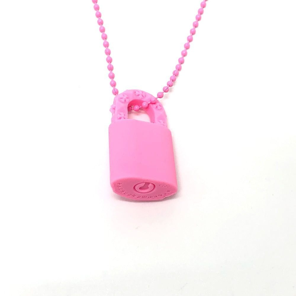 Chrome Hearts Chrome Hearts Padlock Flerknee Slcn Flare Knee Pendant Necklace Accessories Rubber Men Pink Size ONE SIZE - 7 Thumbnail