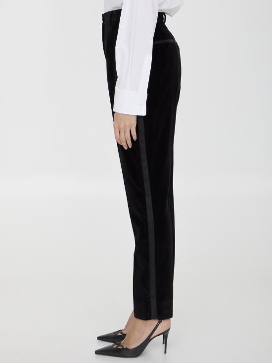 Dolce & Gabbana DOLCE & GABBANA Women Straight Pants FTC71T BLACK Size 28" / US 6 / IT 42 - 3 Thumbnail