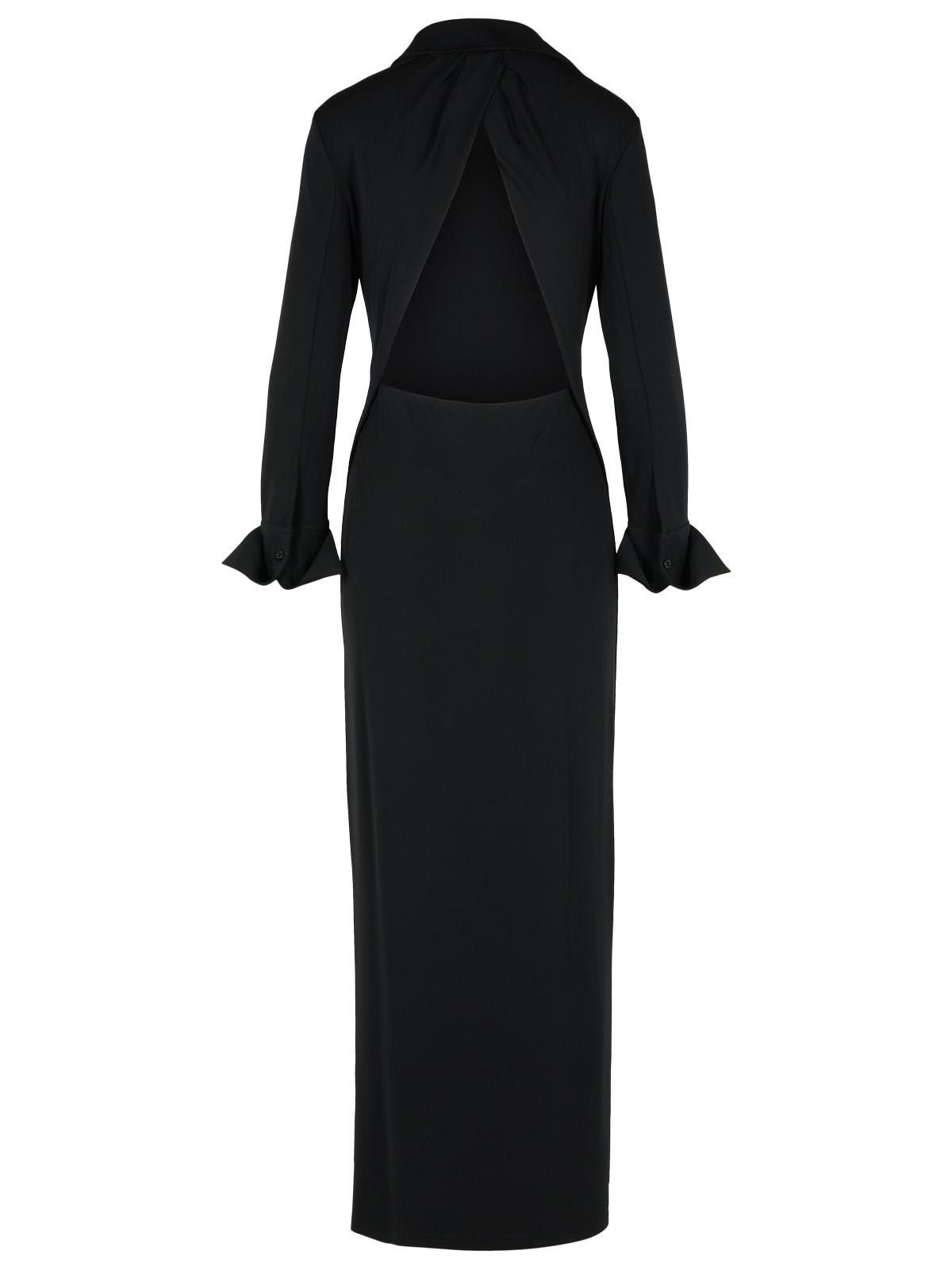 Sportmax SPORTMAX 'Nias' Black Viscose Strech Dress Size L / US 10 / IT 46 - 3 Thumbnail