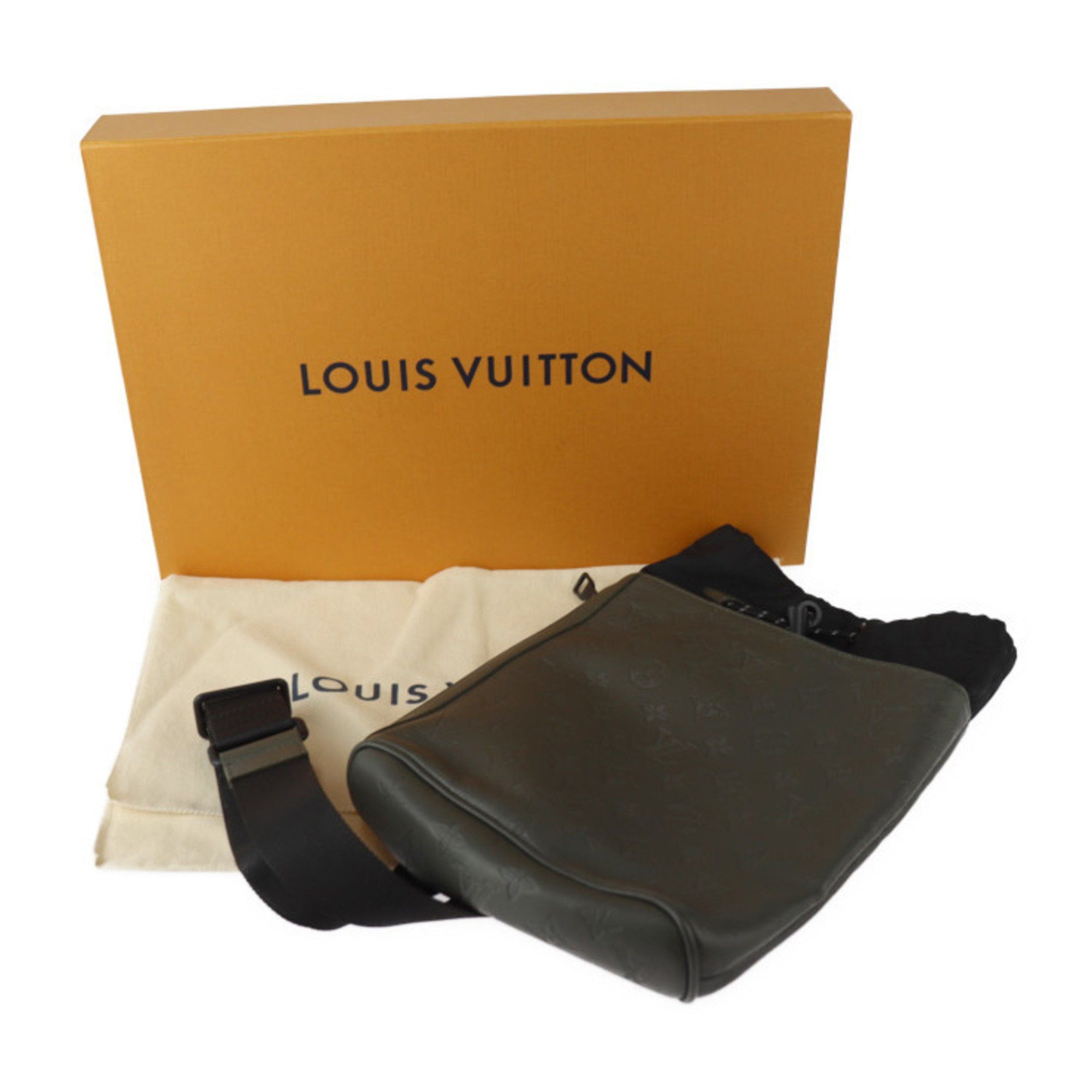 Louis Vuitton Louis Vuitton Chalk Sling Bag Monogram Shadow Shoulder M44634 Leather Khaki Black Crossbody Size ONE SIZE - 10 Thumbnail