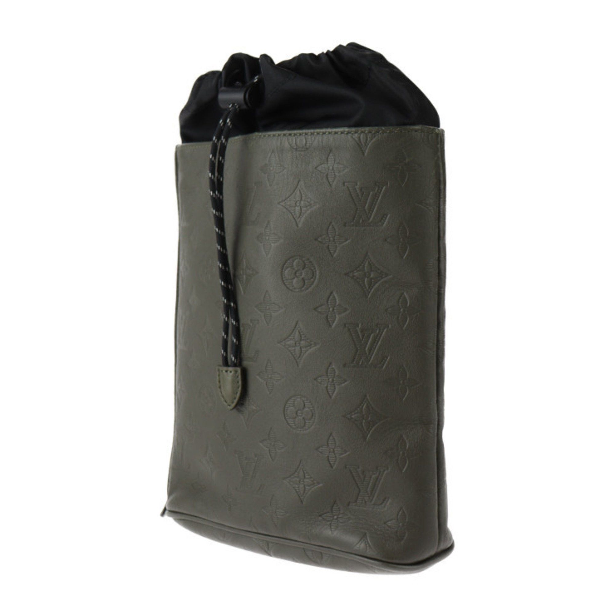Louis Vuitton Louis Vuitton Chalk Sling Bag Monogram Shadow Shoulder M44634 Leather Khaki Black Crossbody Size ONE SIZE - 2 Thumbnail