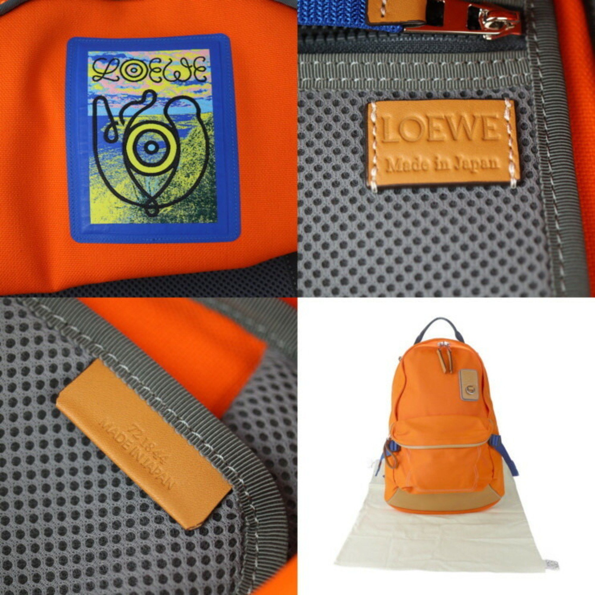 Loewe Loewe Eye Nature Backpack/Daypack 301.50.NU40 Canvas Leather Orange x Brown Blue Backpack Size ONE SIZE - 9 Thumbnail