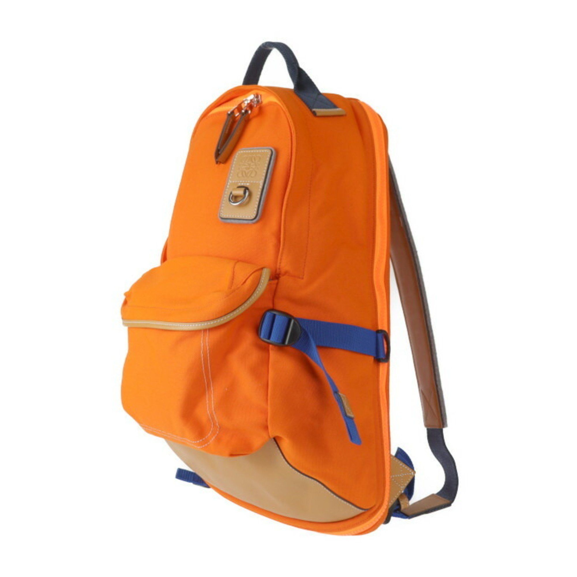 Loewe Loewe Eye Nature Backpack/Daypack 301.50.NU40 Canvas Leather Orange x Brown Blue Backpack Size ONE SIZE - 2 Thumbnail