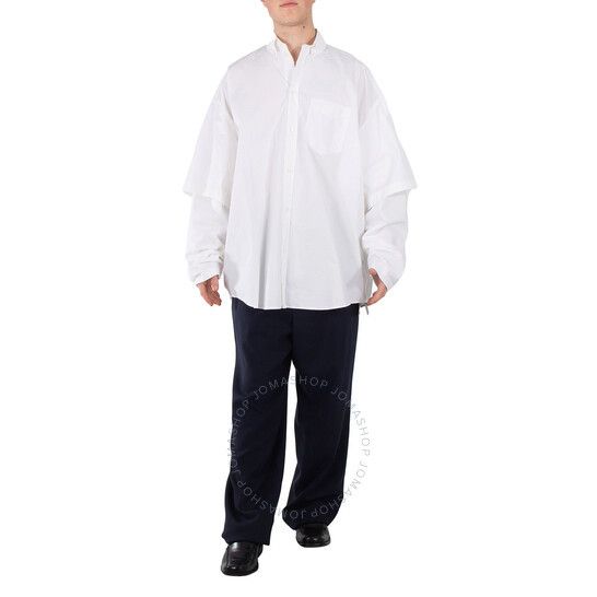 Balenciaga Patched Sleeve Shirt Poplin Size US M / EU 48-50 / 2 - 2 Thumbnail