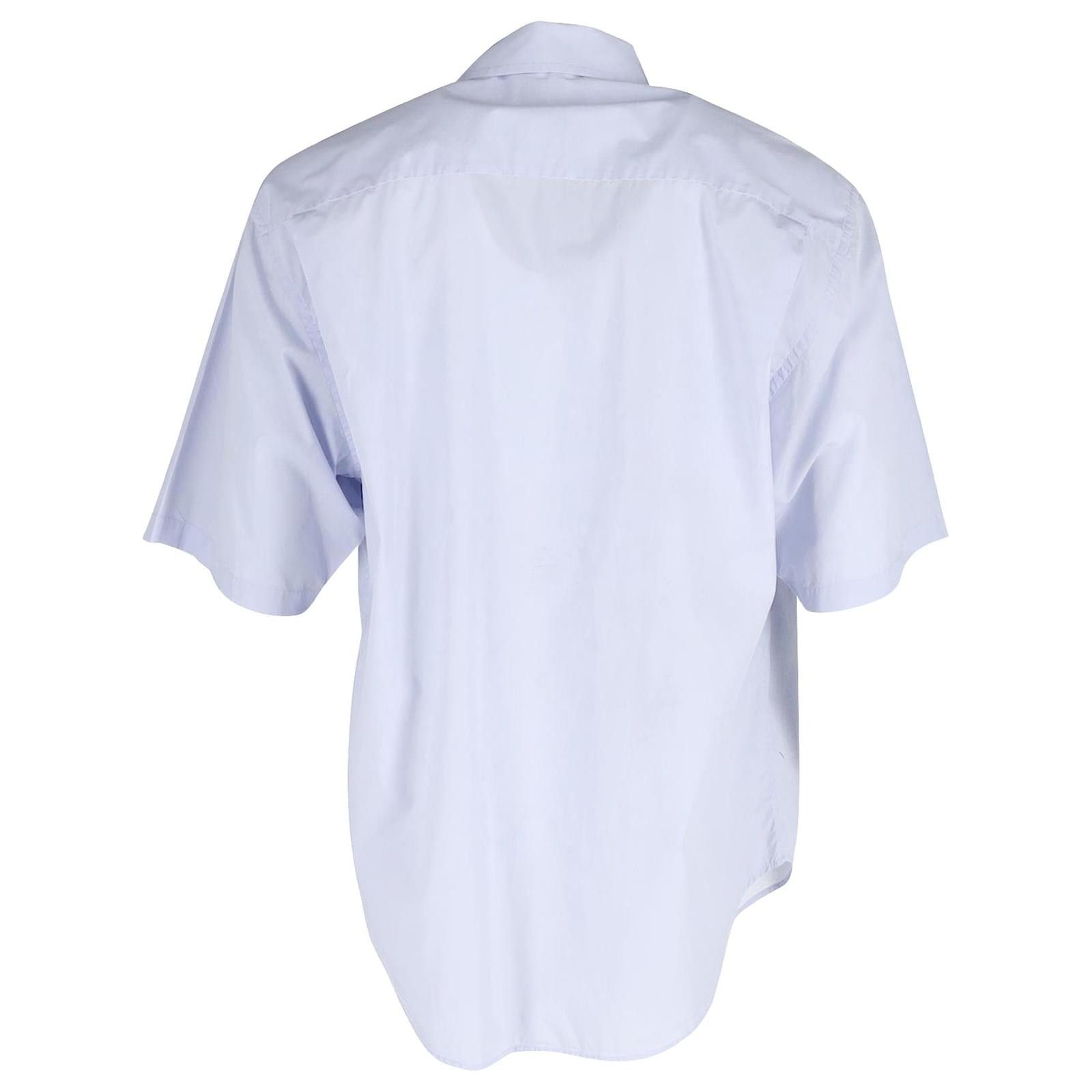 Balenciaga Minimal Shirt Classic Poplin in Light Blue Size US L / EU 52-54 / 3 - 3 Thumbnail