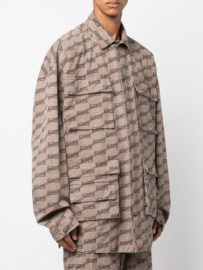 Balenciaga Cargo Shirt Monogram Cotton Size US M / EU 48-50 / 2 - 3 Thumbnail