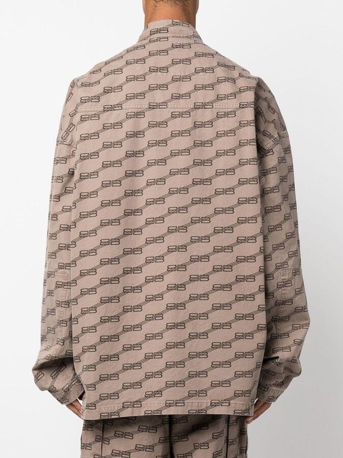 Balenciaga Cargo Shirt Monogram Cotton Size US XL / EU 56 / 4 - 4 Thumbnail