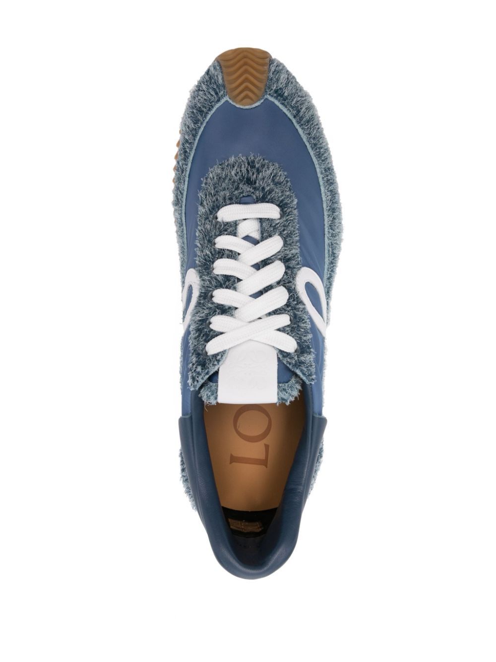 Loewe Flow Runner Leather-Trimmed Brushed-Suede and Nylon Sneakers in Navy Size US 6 / IT 36 - 3 Thumbnail