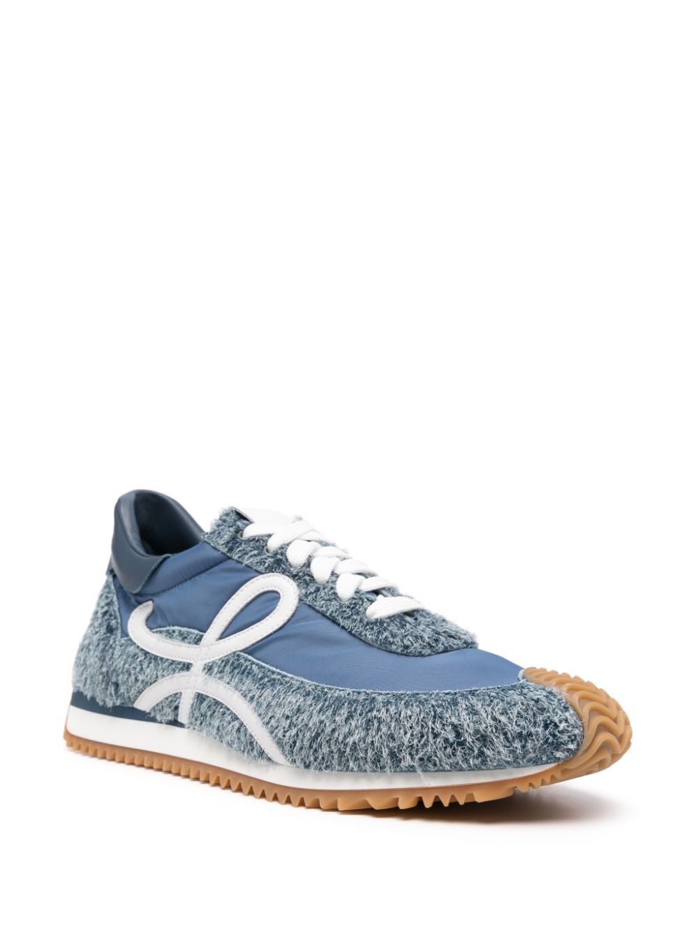 Loewe Flow Runner Leather-Trimmed Brushed-Suede and Nylon Sneakers in Navy Size US 11 / IT 41 - 2 Thumbnail