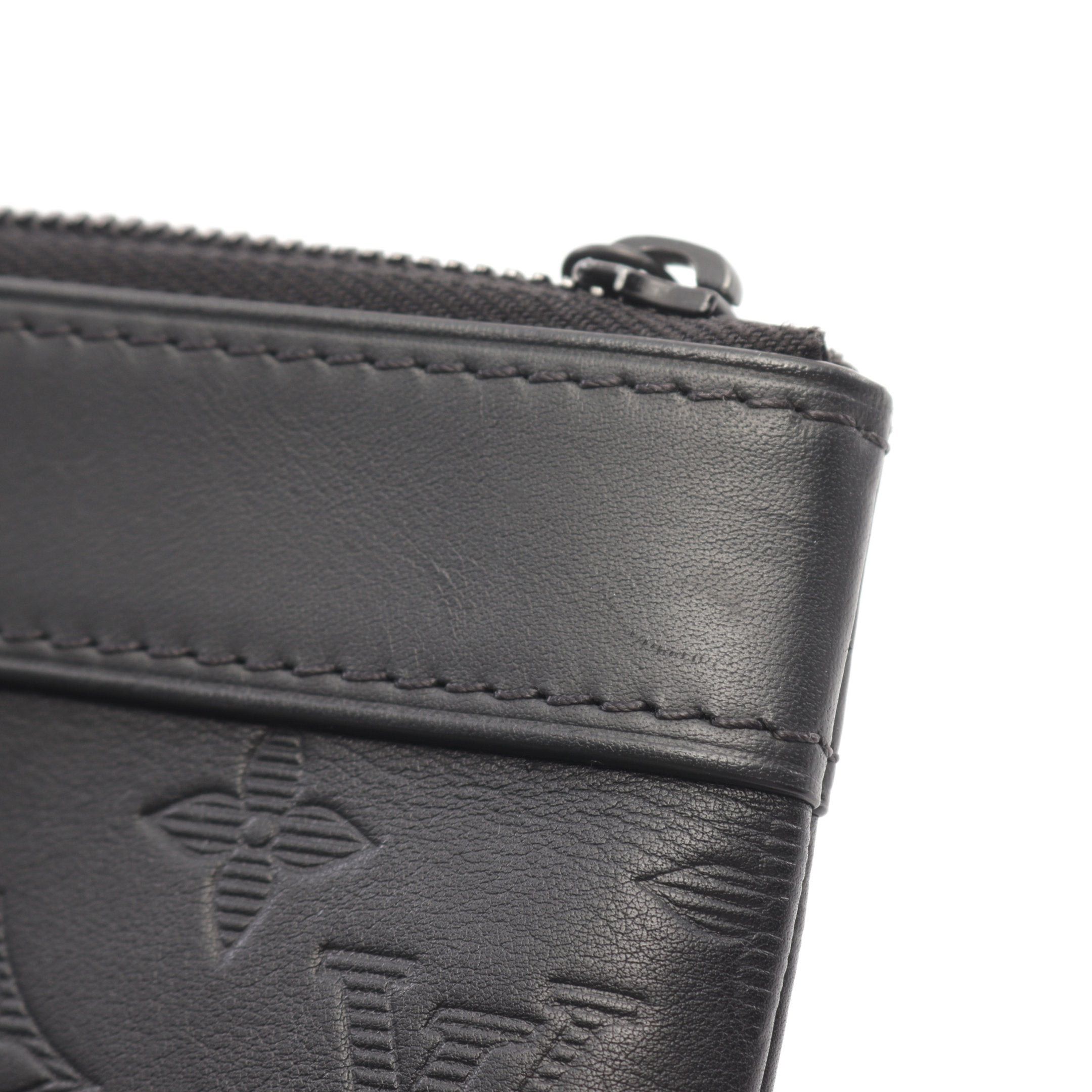 Louis Vuitton Louis Vuitton Pochette Discovery Monogram Shadow Noir Clutch Bag Leather Black Size ONE SIZE - 8 Thumbnail