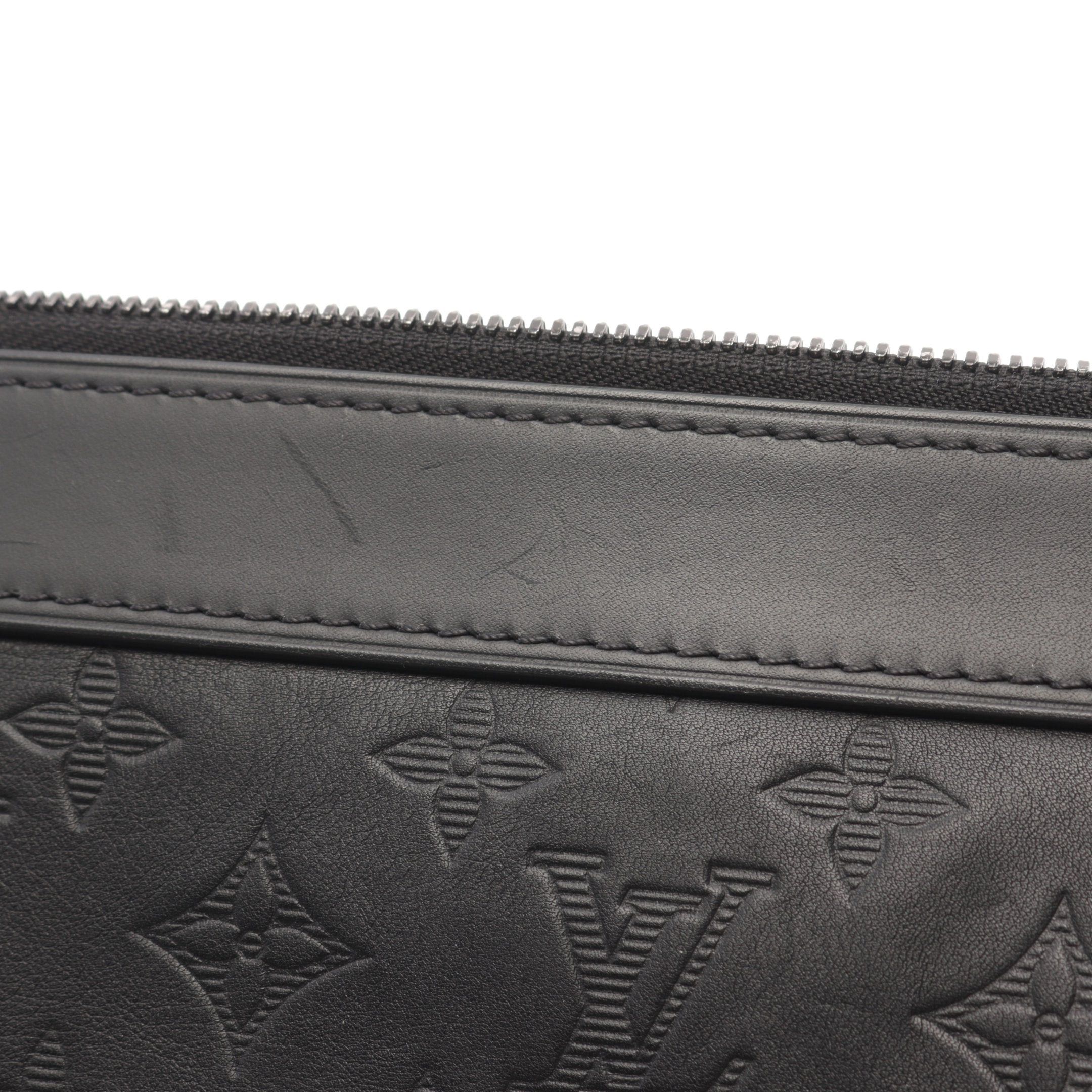 Louis Vuitton Louis Vuitton Pochette Discovery Monogram Shadow Noir Clutch Bag Leather Black Size ONE SIZE - 9 Thumbnail