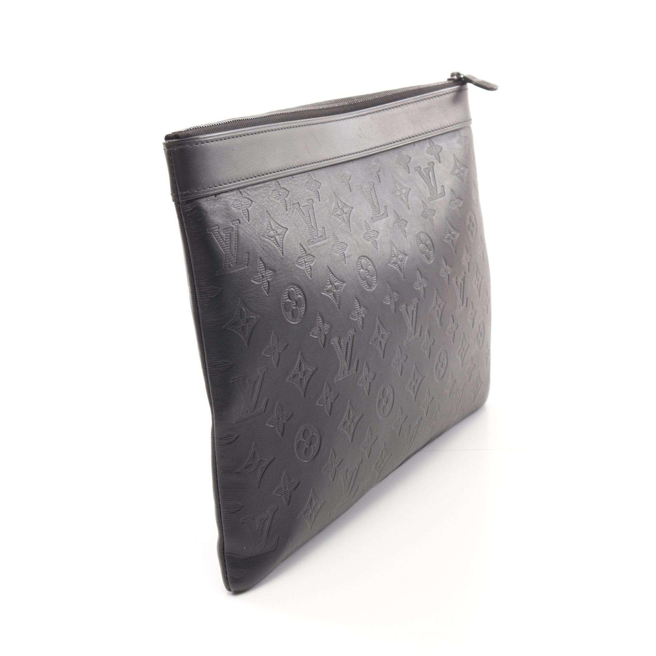 Louis Vuitton Louis Vuitton Pochette Discovery Monogram Shadow Noir Clutch Bag Leather Black Size ONE SIZE - 2 Thumbnail