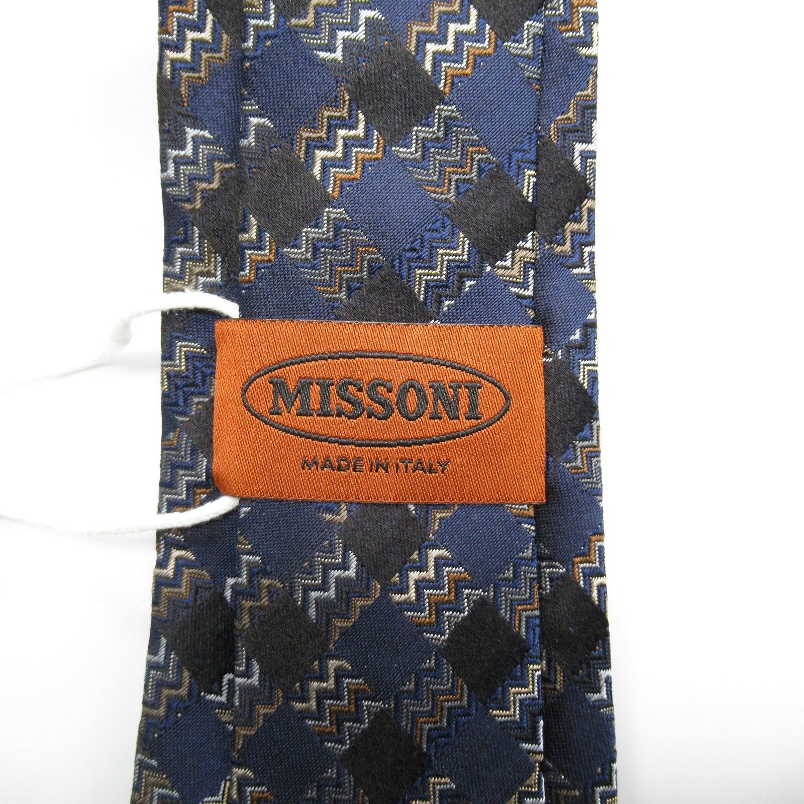 Missoni Missoni Tie Silk Orange Navy Size ONE SIZE - 4 Thumbnail