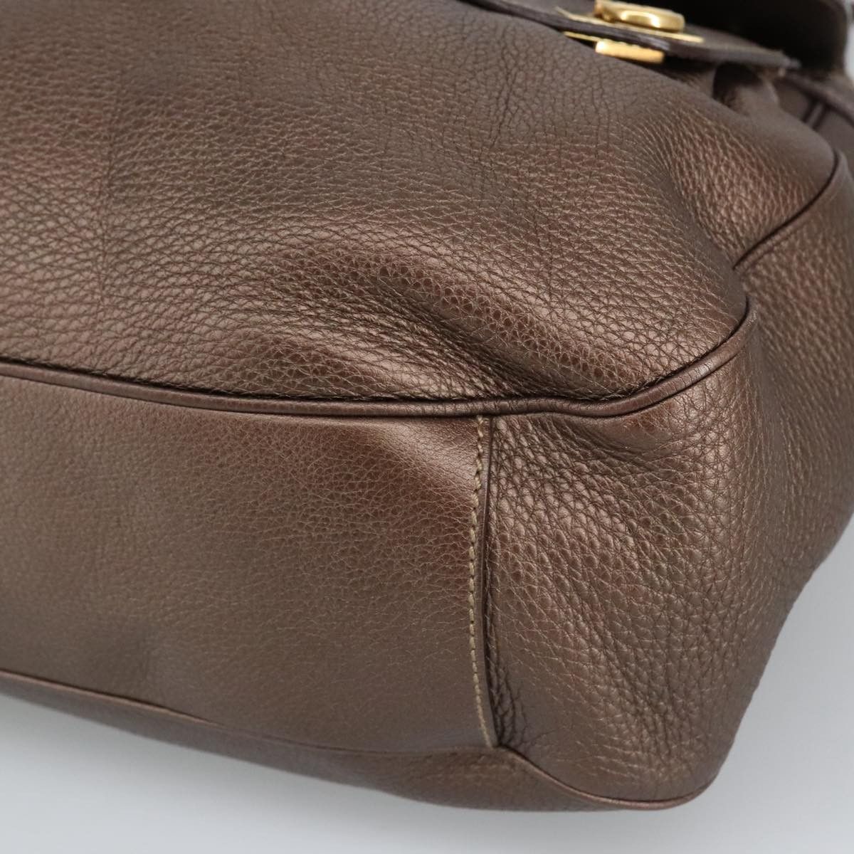 Salvatore Ferragamo Gancini Brown Leather Shoulder Bag (Pre-Owned) Size ONE SIZE - 16 Thumbnail