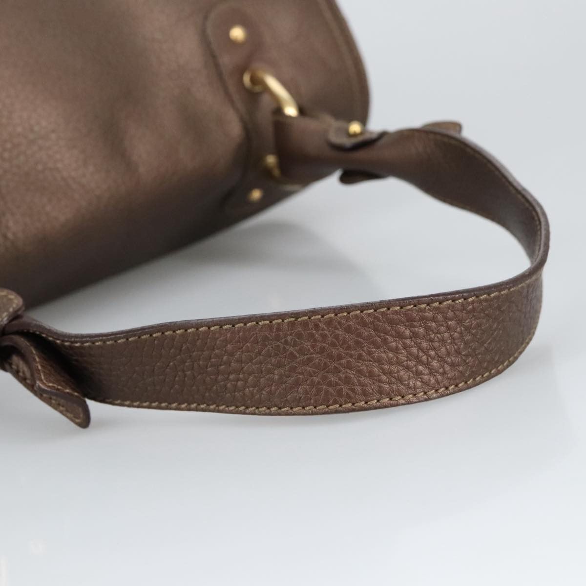 Salvatore Ferragamo Gancini Brown Leather Shoulder Bag (Pre-Owned) Size ONE SIZE - 4 Thumbnail