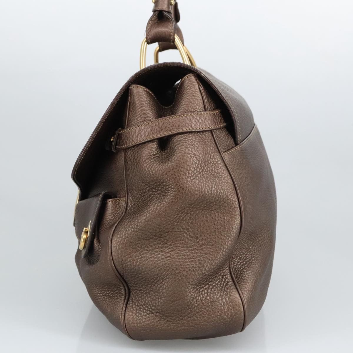 Salvatore Ferragamo Gancini Brown Leather Shoulder Bag (Pre-Owned) Size ONE SIZE - 3 Thumbnail