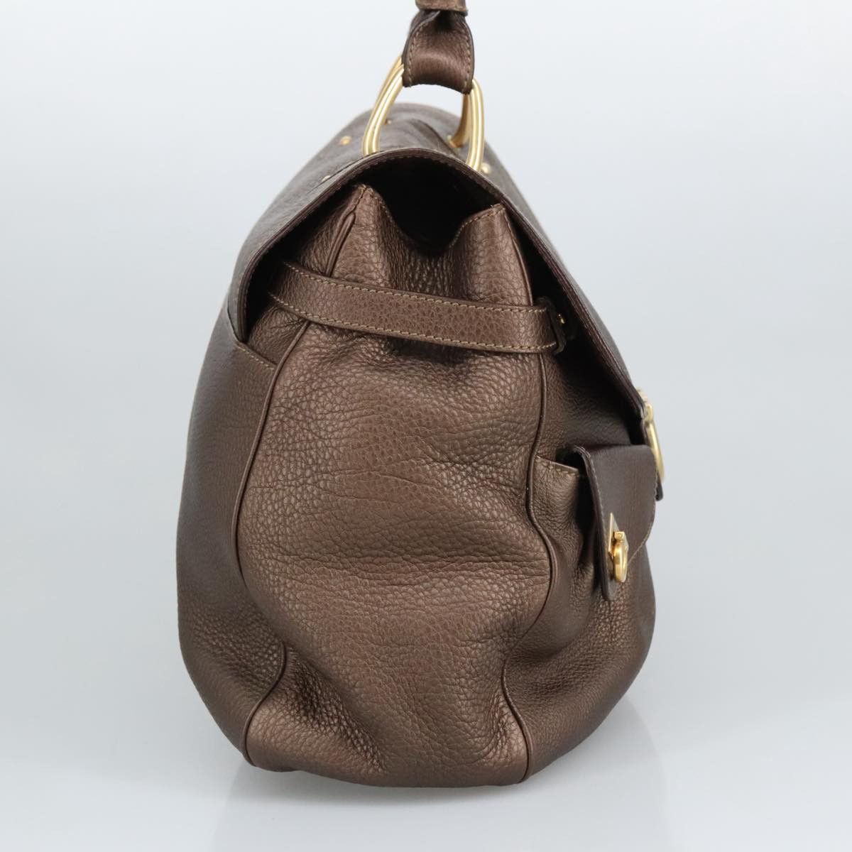 Salvatore Ferragamo Gancini Brown Leather Shoulder Bag (Pre-Owned) Size ONE SIZE - 12 Thumbnail