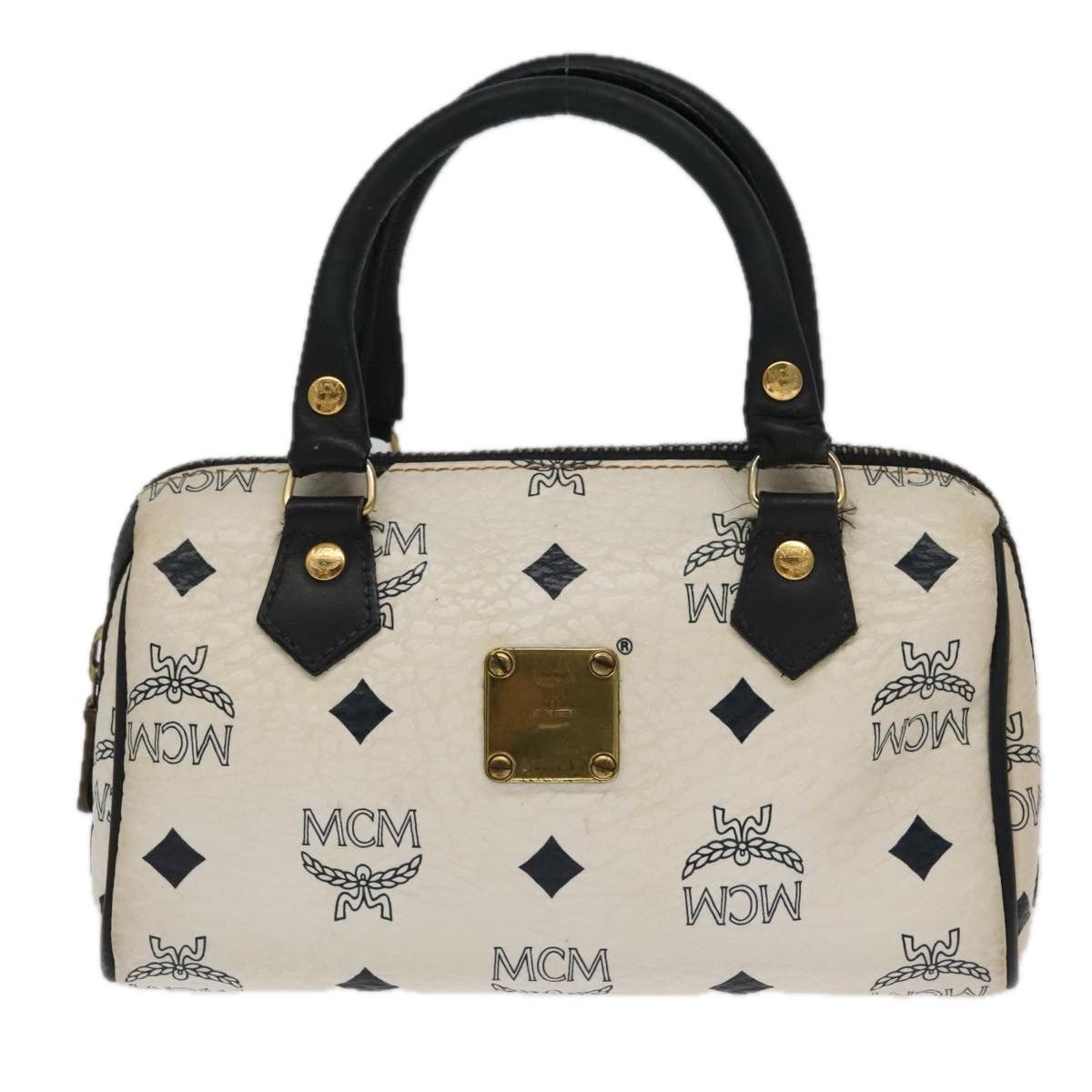 MCM Visetos White Canvas Handbag (Pre-Owned) Size ONE SIZE - 2 Thumbnail