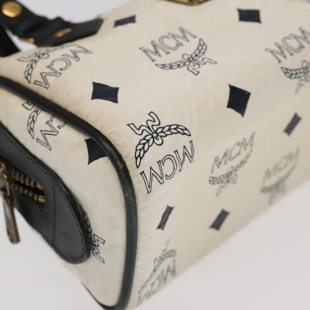 MCM Visetos White Canvas Handbag (Pre-Owned) Size ONE SIZE - 11 Thumbnail