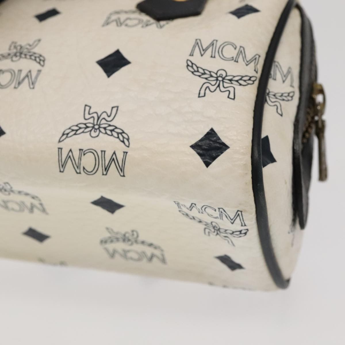MCM Visetos White Canvas Handbag (Pre-Owned) Size ONE SIZE - 12 Thumbnail