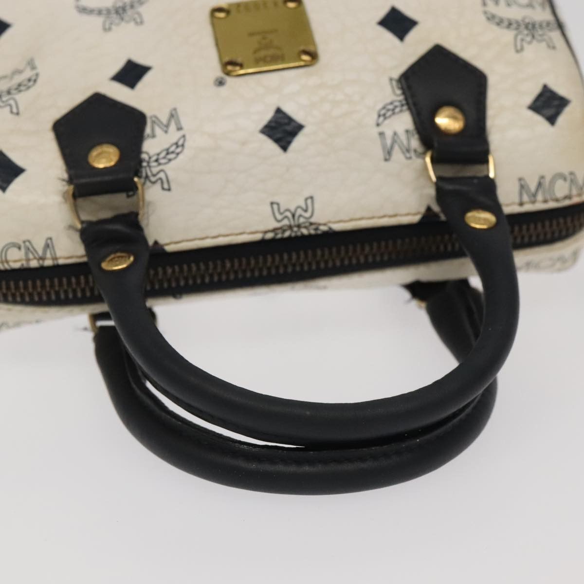 MCM Visetos White Canvas Handbag (Pre-Owned) Size ONE SIZE - 7 Thumbnail