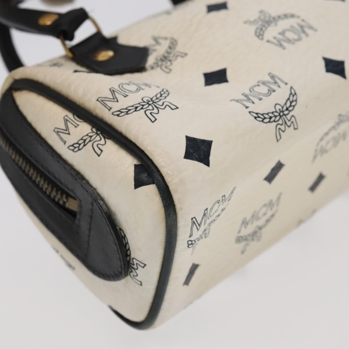 MCM Visetos White Canvas Handbag (Pre-Owned) Size ONE SIZE - 13 Thumbnail