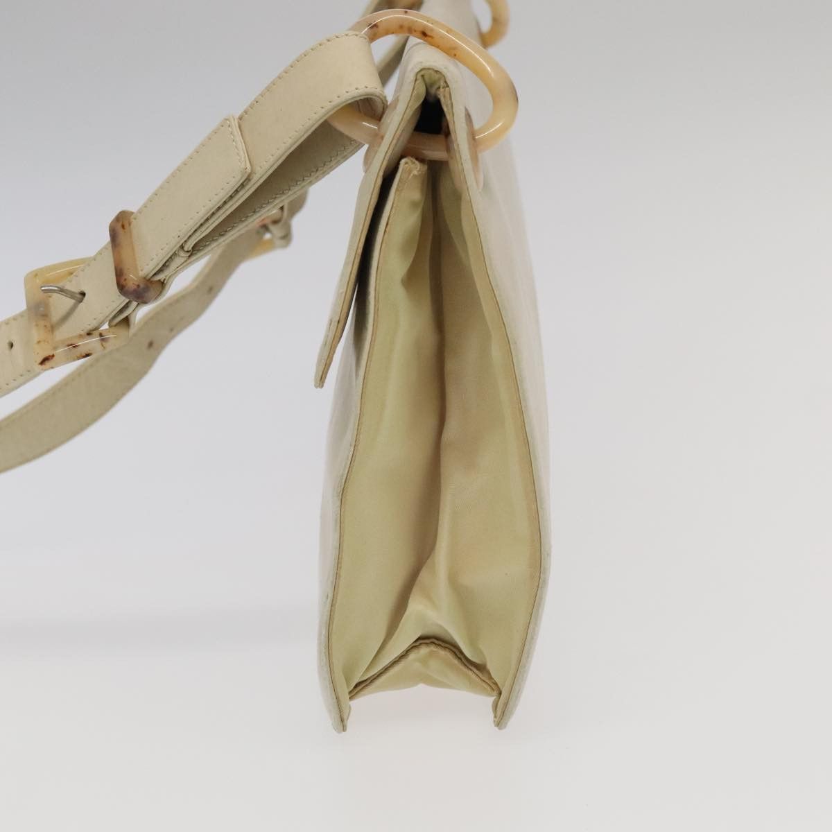 Prada Beige Leather Shoulder Bag (Pre-Owned) Size ONE SIZE - 3 Thumbnail