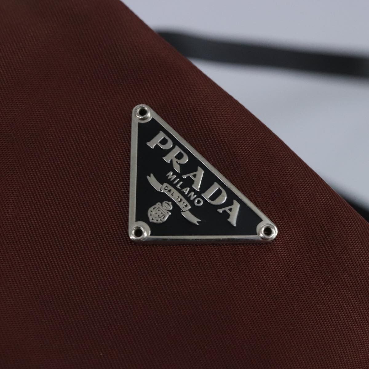 Prada Triangle Logo Brown Synthetic Handbag (Pre-Owned) Size ONE SIZE - 13 Thumbnail