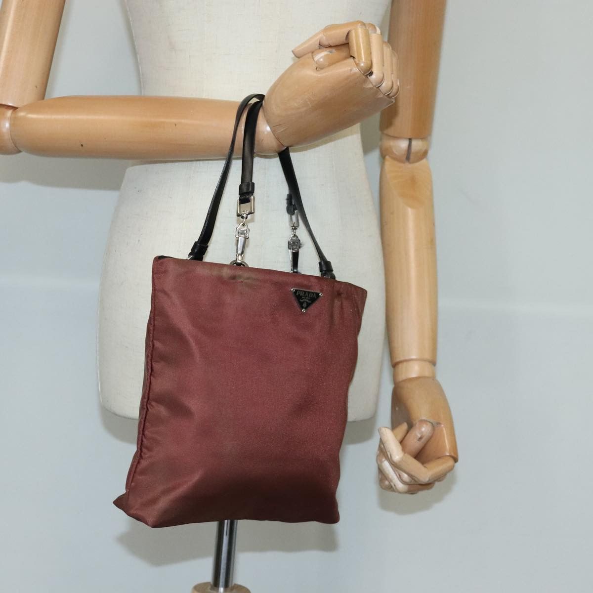 Prada Triangle Logo Brown Synthetic Handbag (Pre-Owned) Size ONE SIZE - 17 Thumbnail