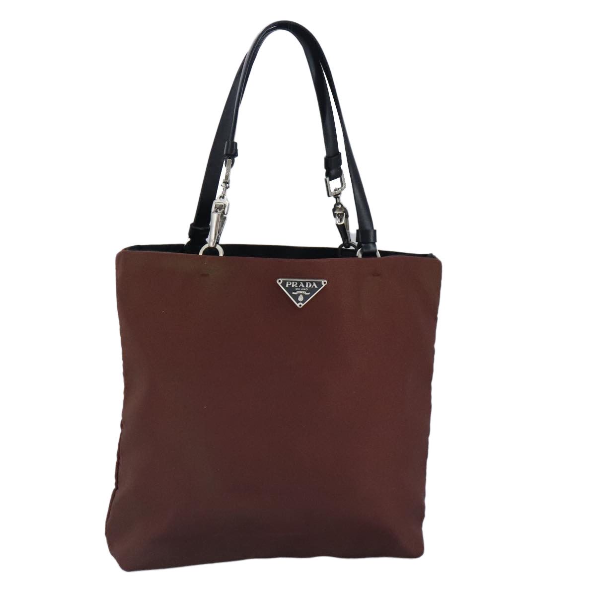 Prada Triangle Logo Brown Synthetic Handbag (Pre-Owned) Size ONE SIZE - 18 Thumbnail