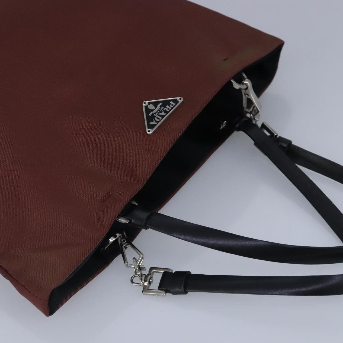 Prada Triangle Logo Brown Synthetic Handbag (Pre-Owned) Size ONE SIZE - 19 Thumbnail