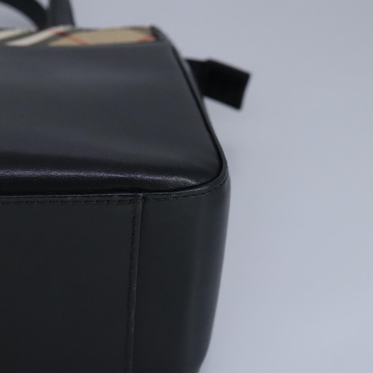 Burberry Nova Check Black Leather Handbag (Pre-Owned) Size ONE SIZE - 6 Thumbnail