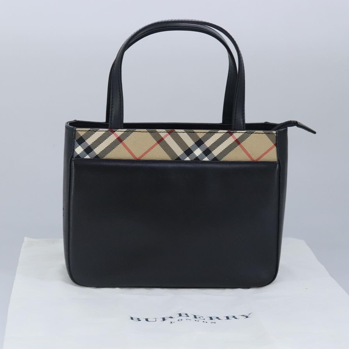 Burberry Nova Check Black Leather Handbag (Pre-Owned) Size ONE SIZE - 10 Thumbnail