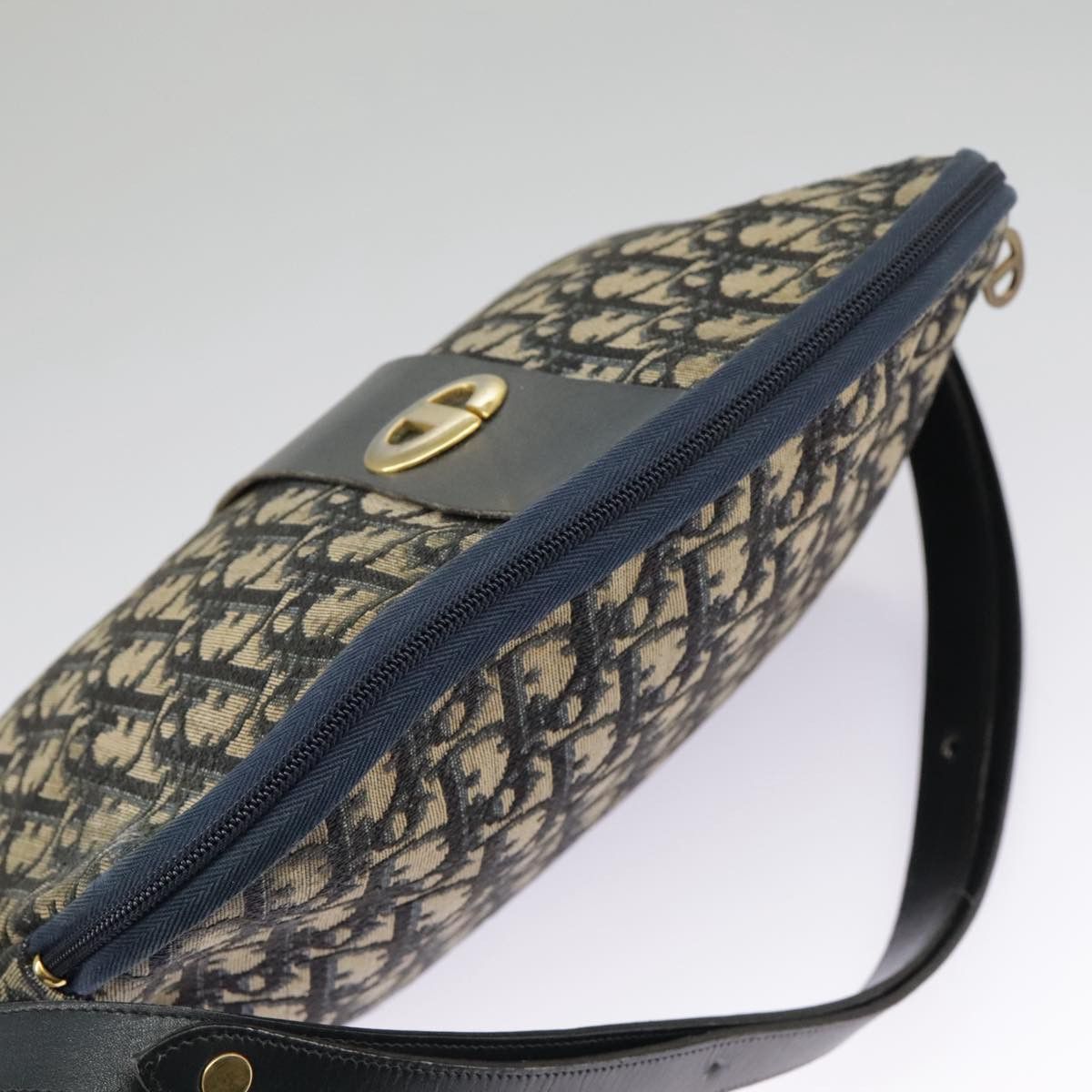 Dior Trotter Navy Canvas Shoulder Bag (Pre-Owned) Size ONE SIZE - 12 Thumbnail