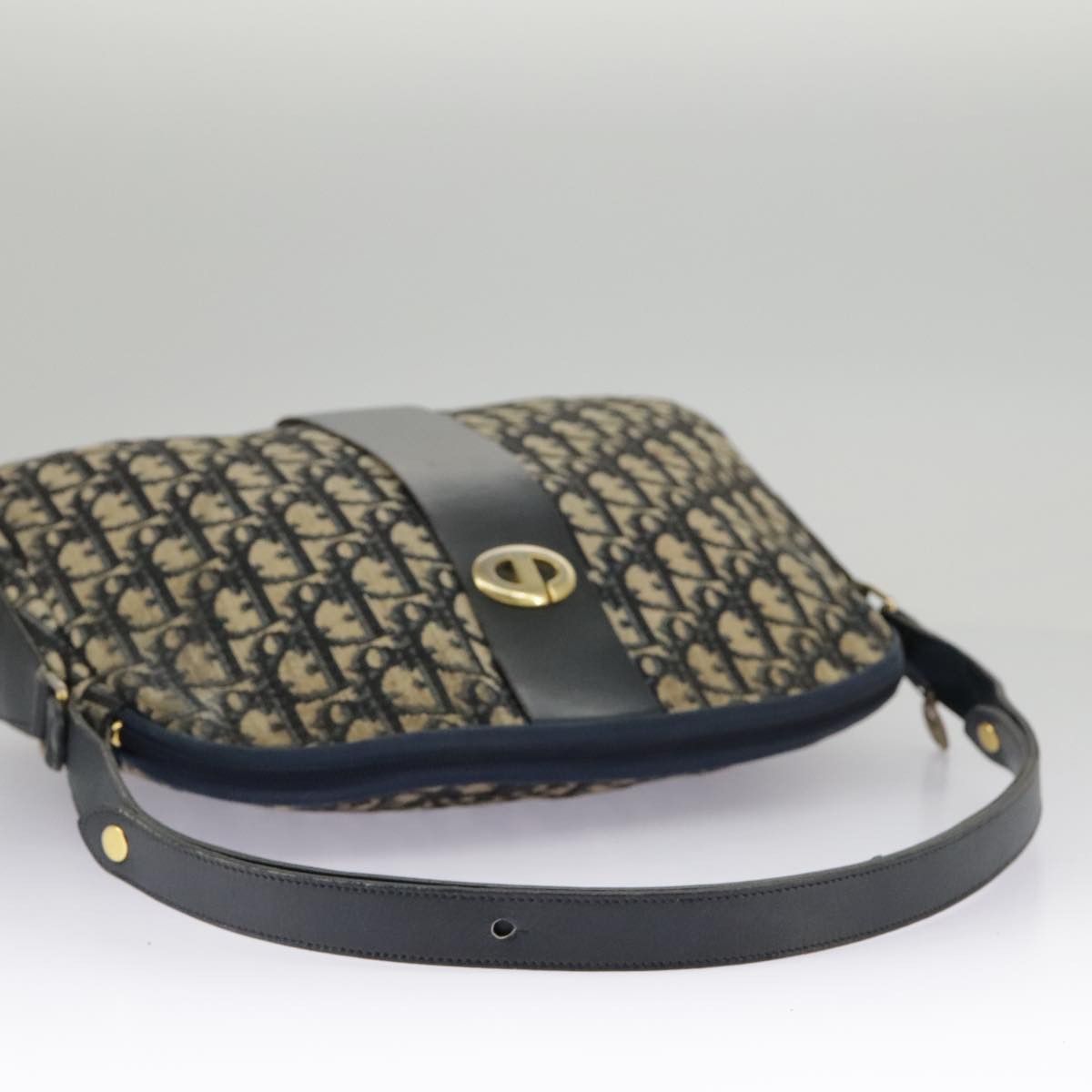 Dior Trotter Navy Canvas Shoulder Bag (Pre-Owned) Size ONE SIZE - 4 Thumbnail