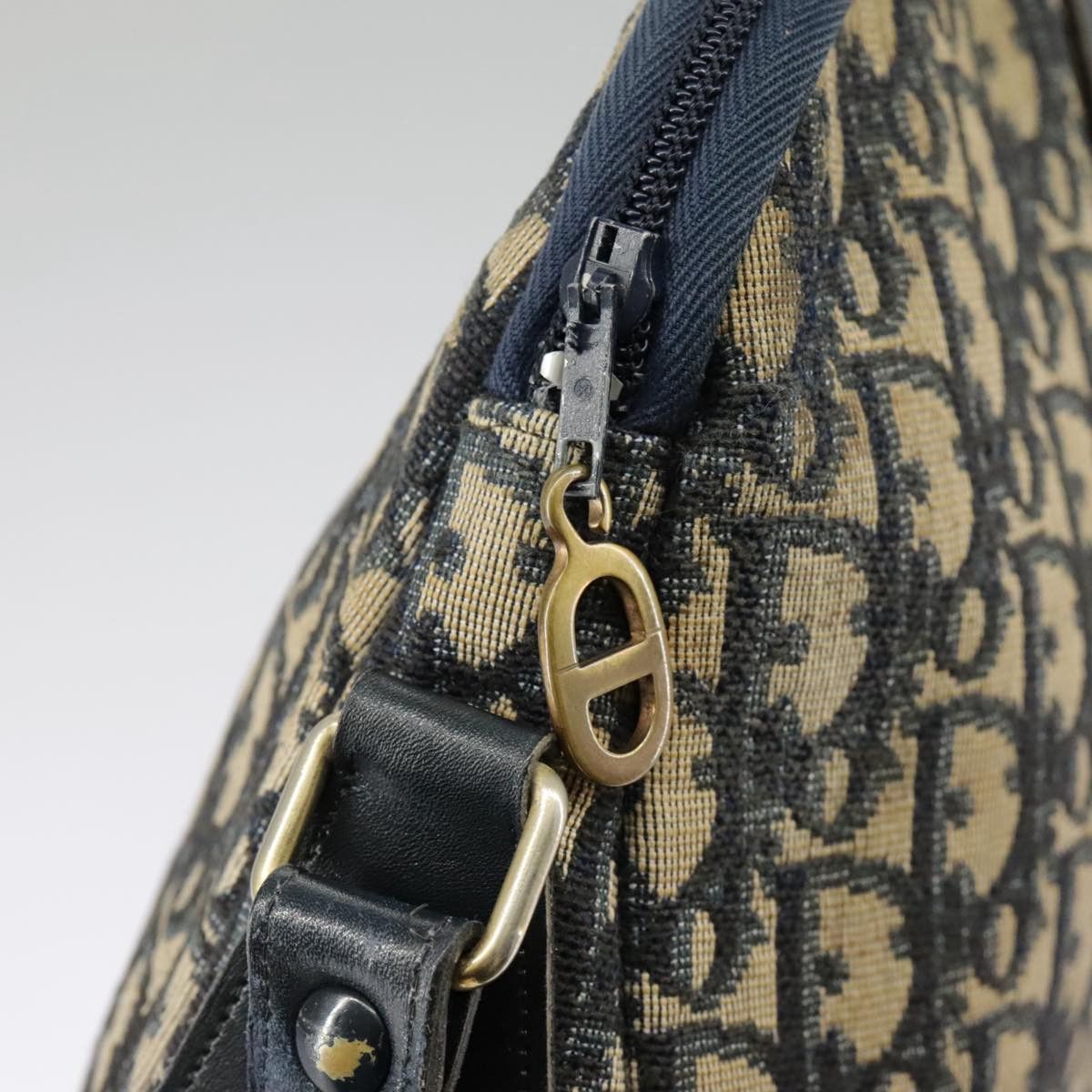 Dior Trotter Navy Canvas Shoulder Bag (Pre-Owned) Size ONE SIZE - 7 Thumbnail