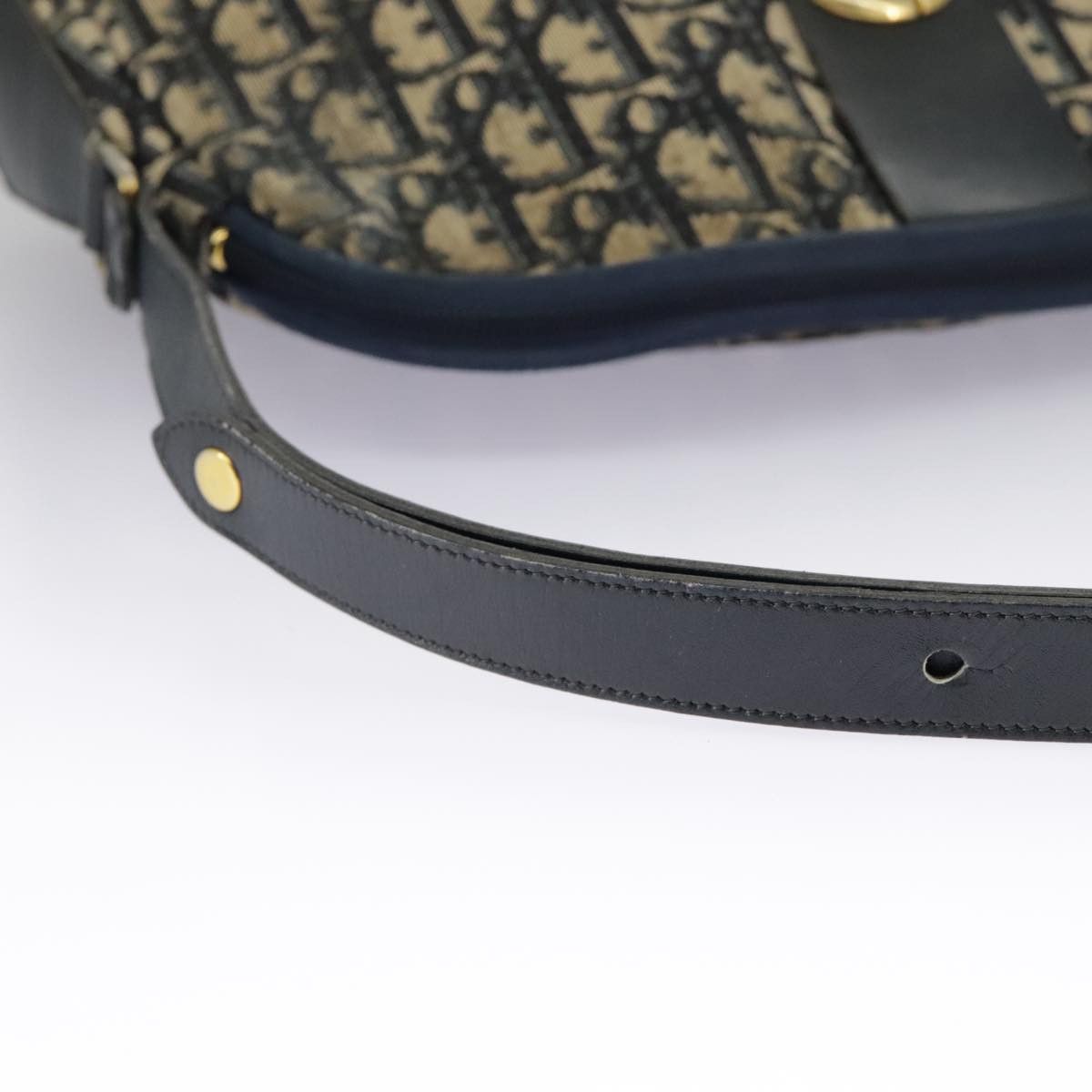 Dior Trotter Navy Canvas Shoulder Bag (Pre-Owned) Size ONE SIZE - 13 Thumbnail