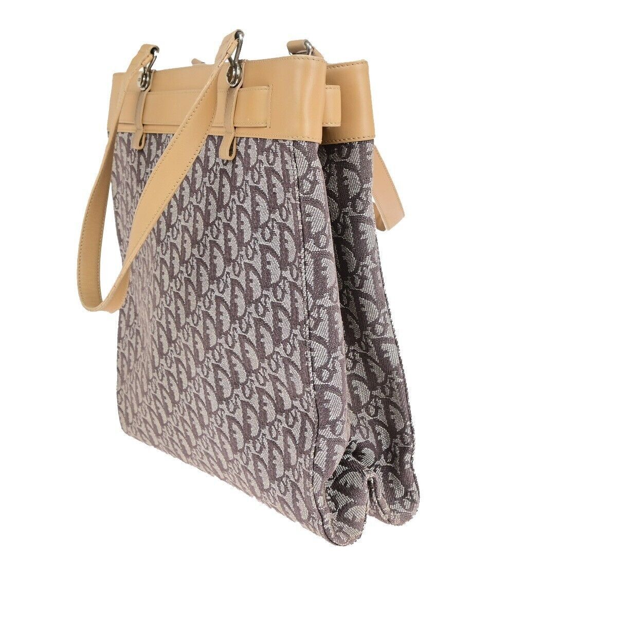 Dior Trotter Brown Canvas Handbag (Pre-Owned) Size ONE SIZE - 4 Thumbnail