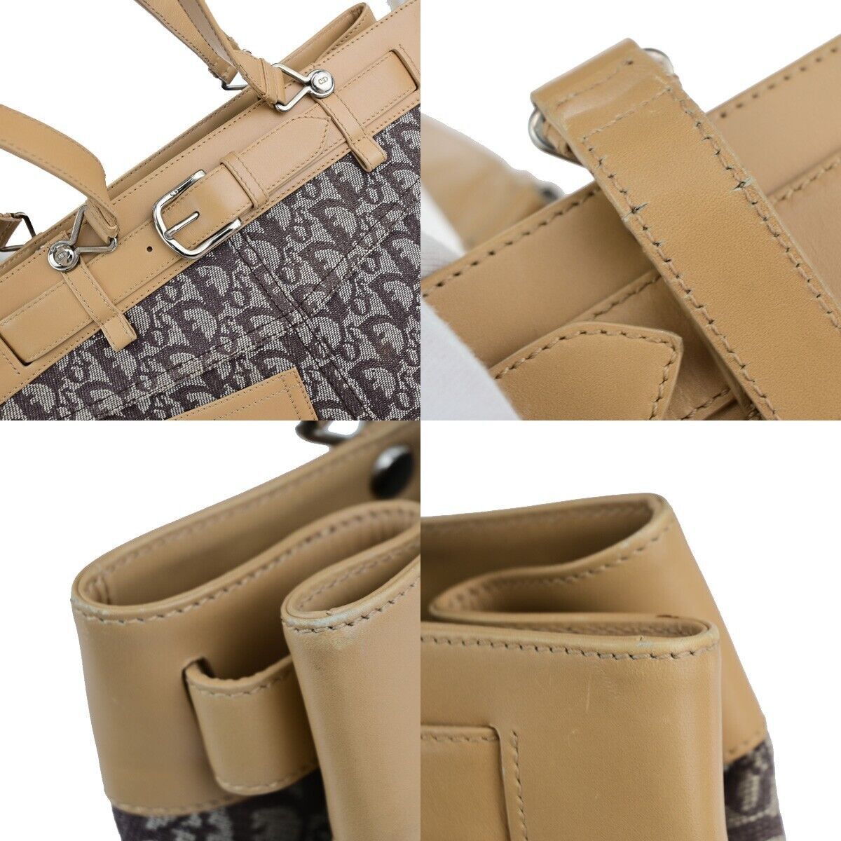 Dior Trotter Brown Canvas Handbag (Pre-Owned) Size ONE SIZE - 11 Thumbnail