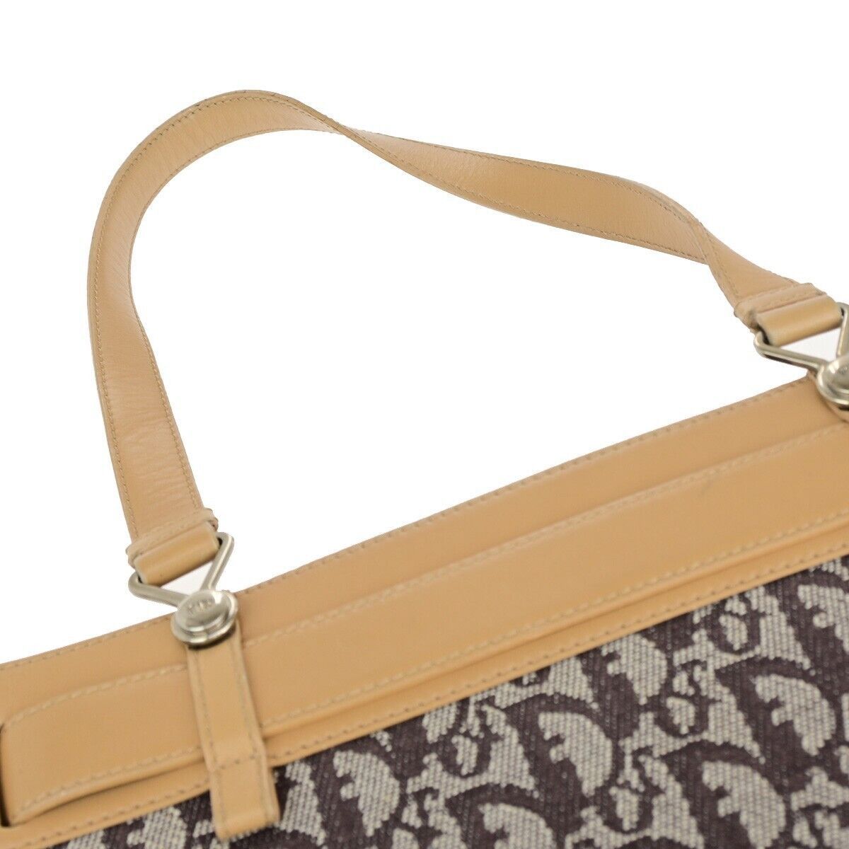 Dior Trotter Brown Canvas Handbag (Pre-Owned) Size ONE SIZE - 8 Thumbnail