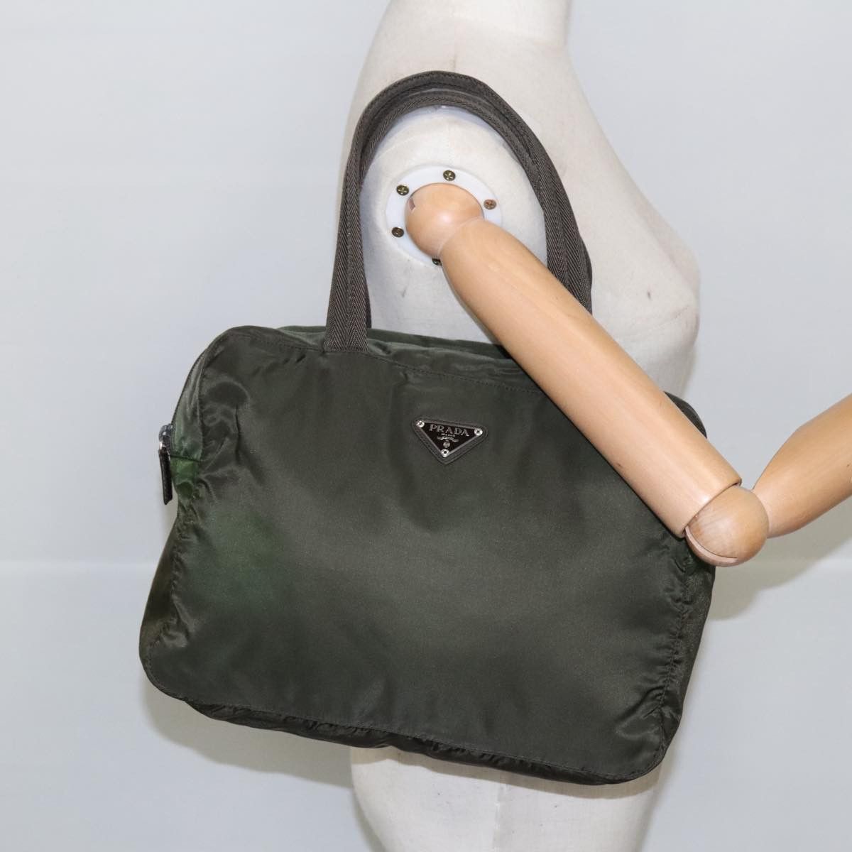 Prada Re-Nylon Khaki Canvas Handbag (Pre-Owned) Size ONE SIZE - 15 Thumbnail