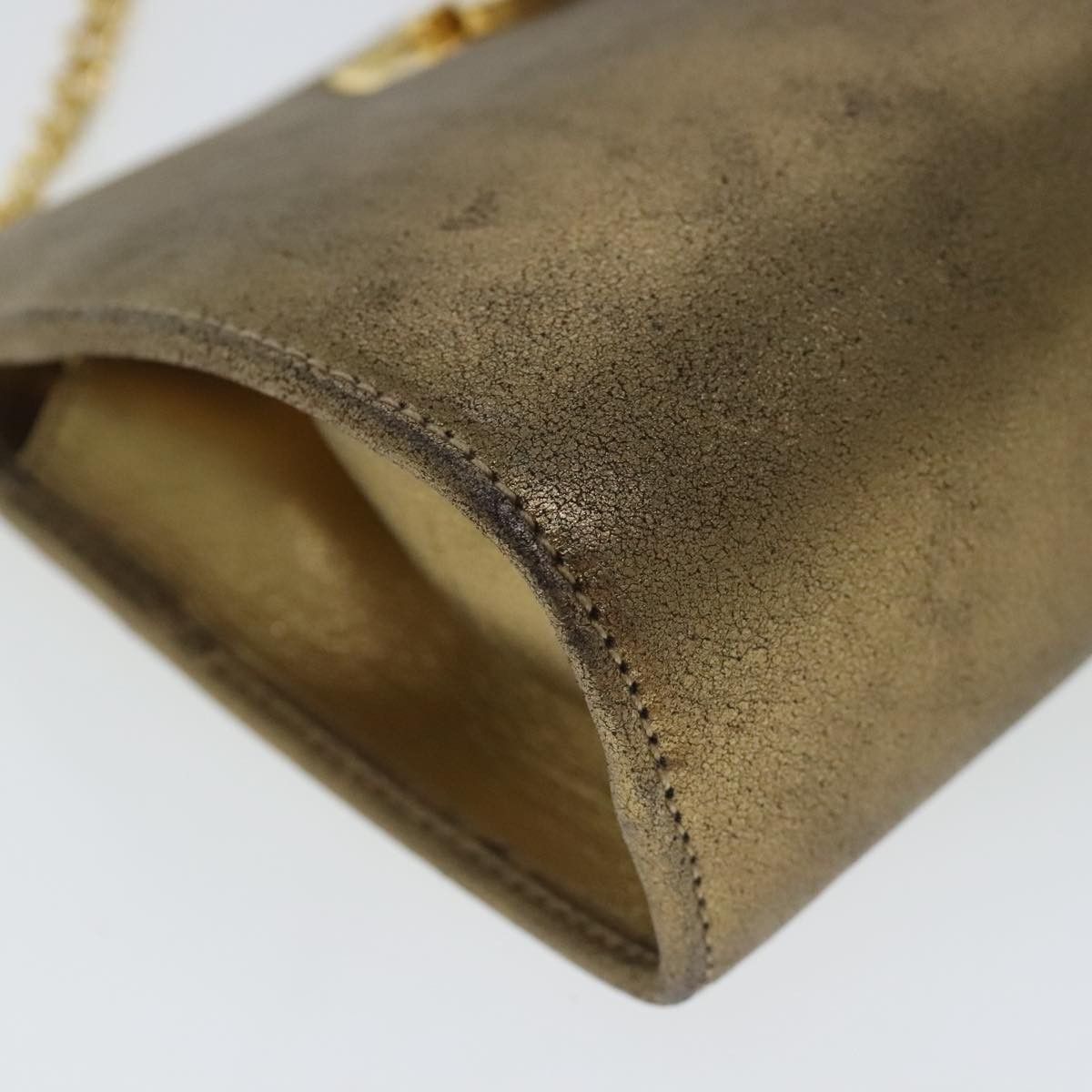 Salvatore Ferragamo Gancini Gold Leather Shoulder Bag (Pre-Owned) Size ONE SIZE - 6 Thumbnail