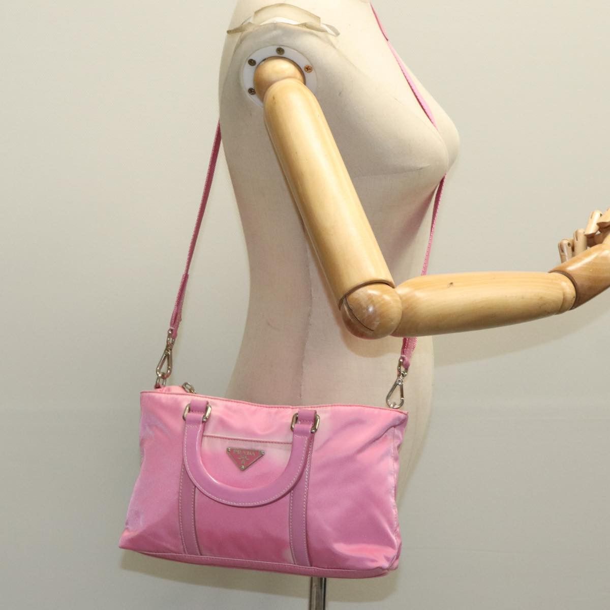 Prada Pink Synthetic Handbag (Pre-Owned) Size ONE SIZE - 11 Thumbnail
