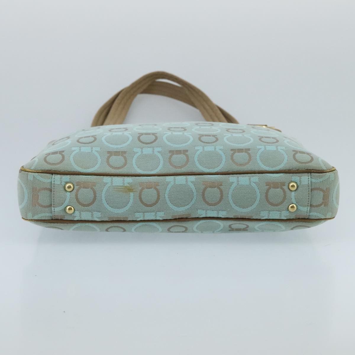 Salvatore Ferragamo Gancini Blue Canvas Shoulder Bag (Pre-Owned) Size ONE SIZE - 20 Thumbnail
