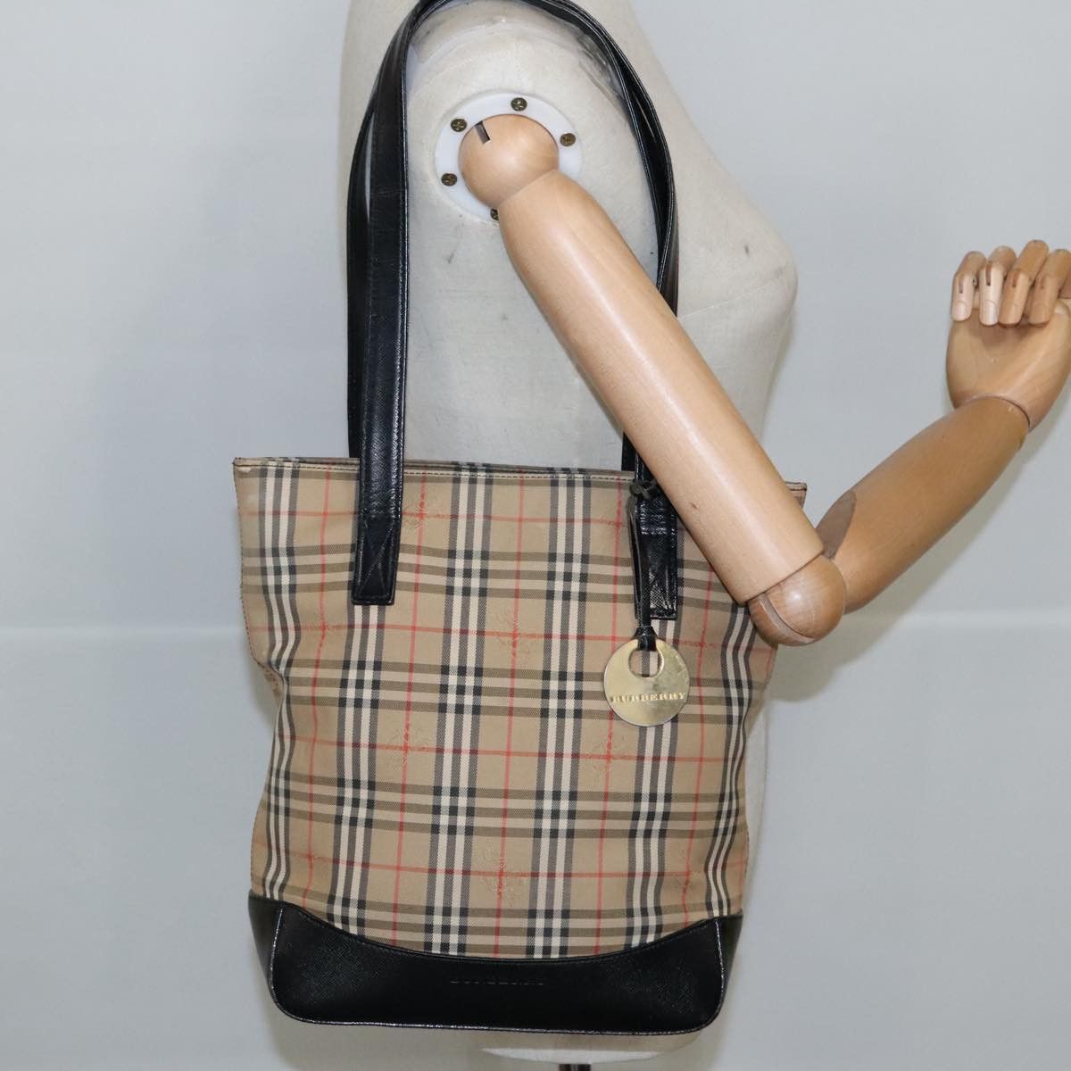 Burberry Nova Check Beige Canvas Shoulder Bag (Pre-Owned) Size ONE SIZE - 16 Thumbnail