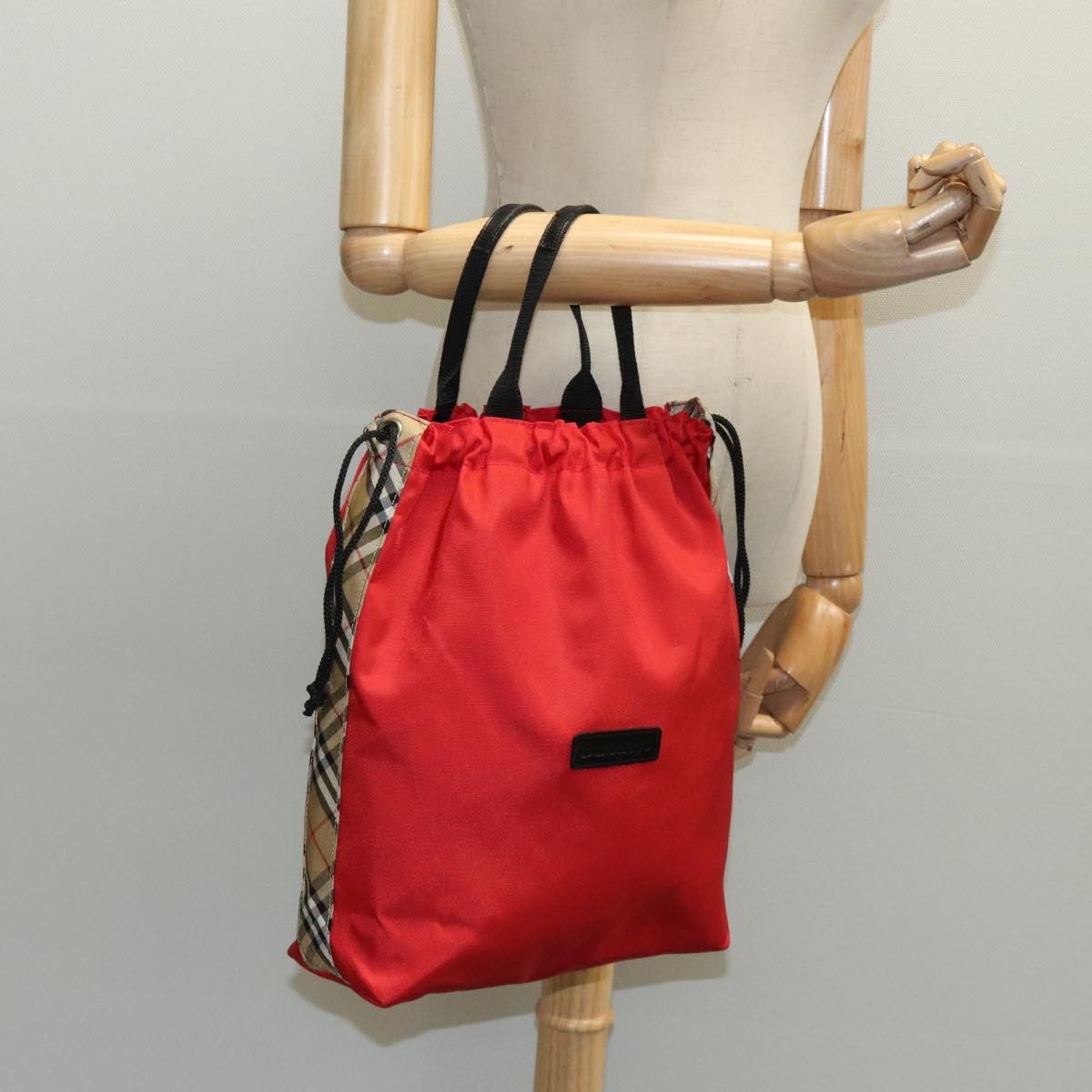 Burberry Nova Check Red Synthetic Handbag (Pre-Owned) Size ONE SIZE - 18 Thumbnail