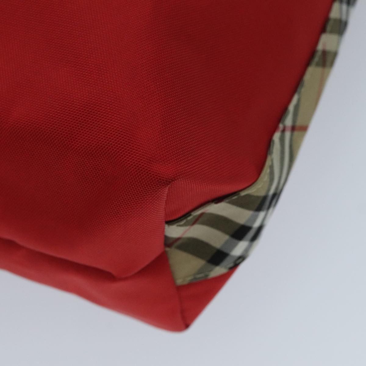 Burberry Nova Check Red Synthetic Handbag (Pre-Owned) Size ONE SIZE - 10 Thumbnail