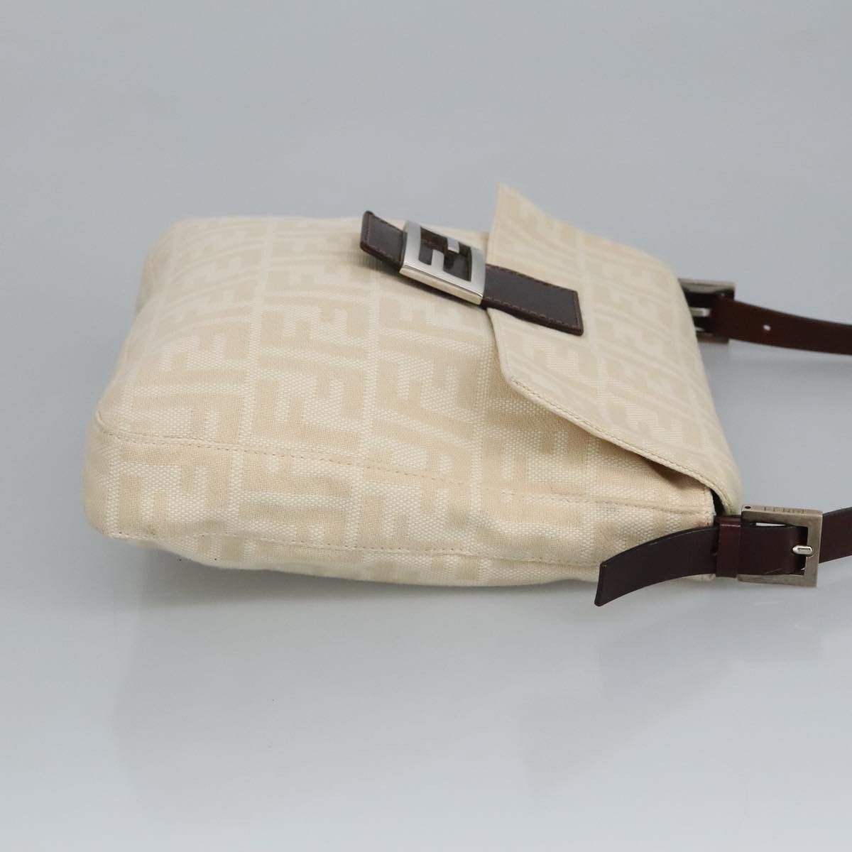 Fendi Zucchino Beige Canvas Shoulder Bag (Pre-Owned) Size ONE SIZE - 4 Thumbnail