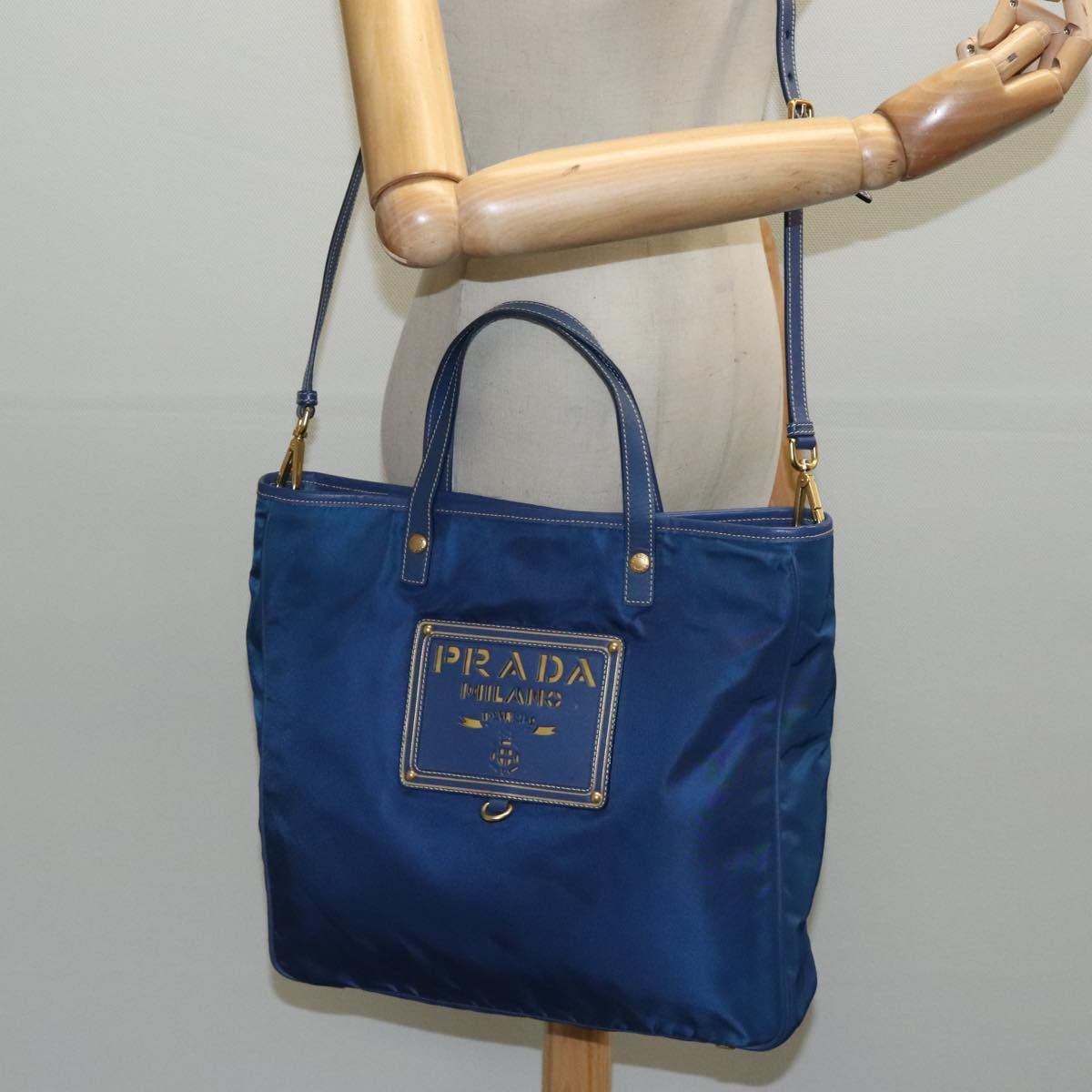 Prada Blue Synthetic Handbag (Pre-Owned) Size ONE SIZE - 11 Thumbnail